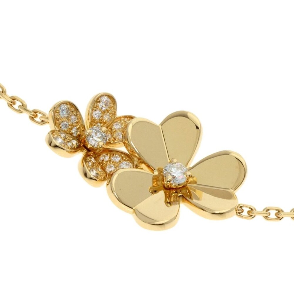 FRIVOLE  5 Flower  AAAA C Z Bracelet 18K Gold Plated 925 Sterling Silver - Picture 2 of 4